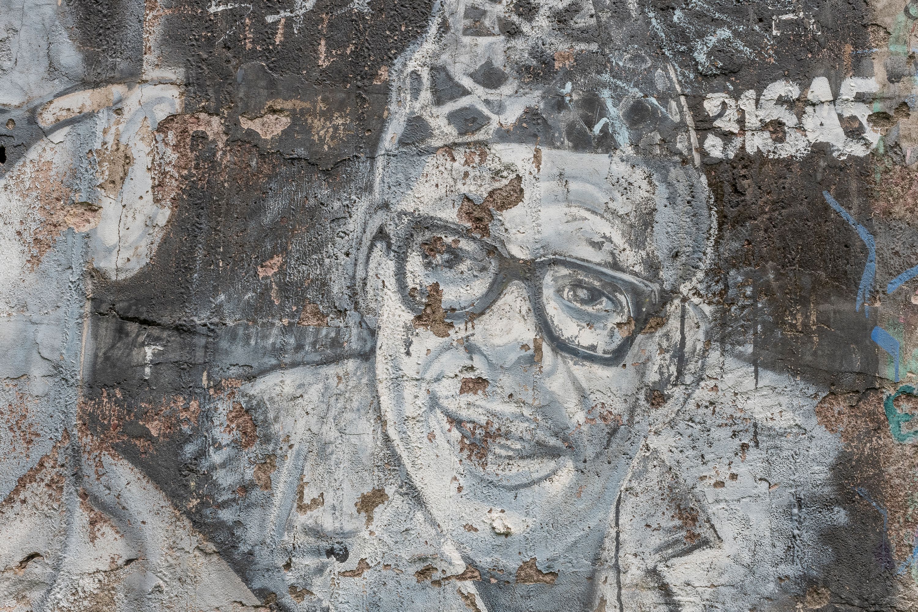 An illustration of former Democratic Republic of Congo (former Zaire) President Mobutu Sese Seko, at the Academy of Fine Arts in the Gombe commune in Kinshasa